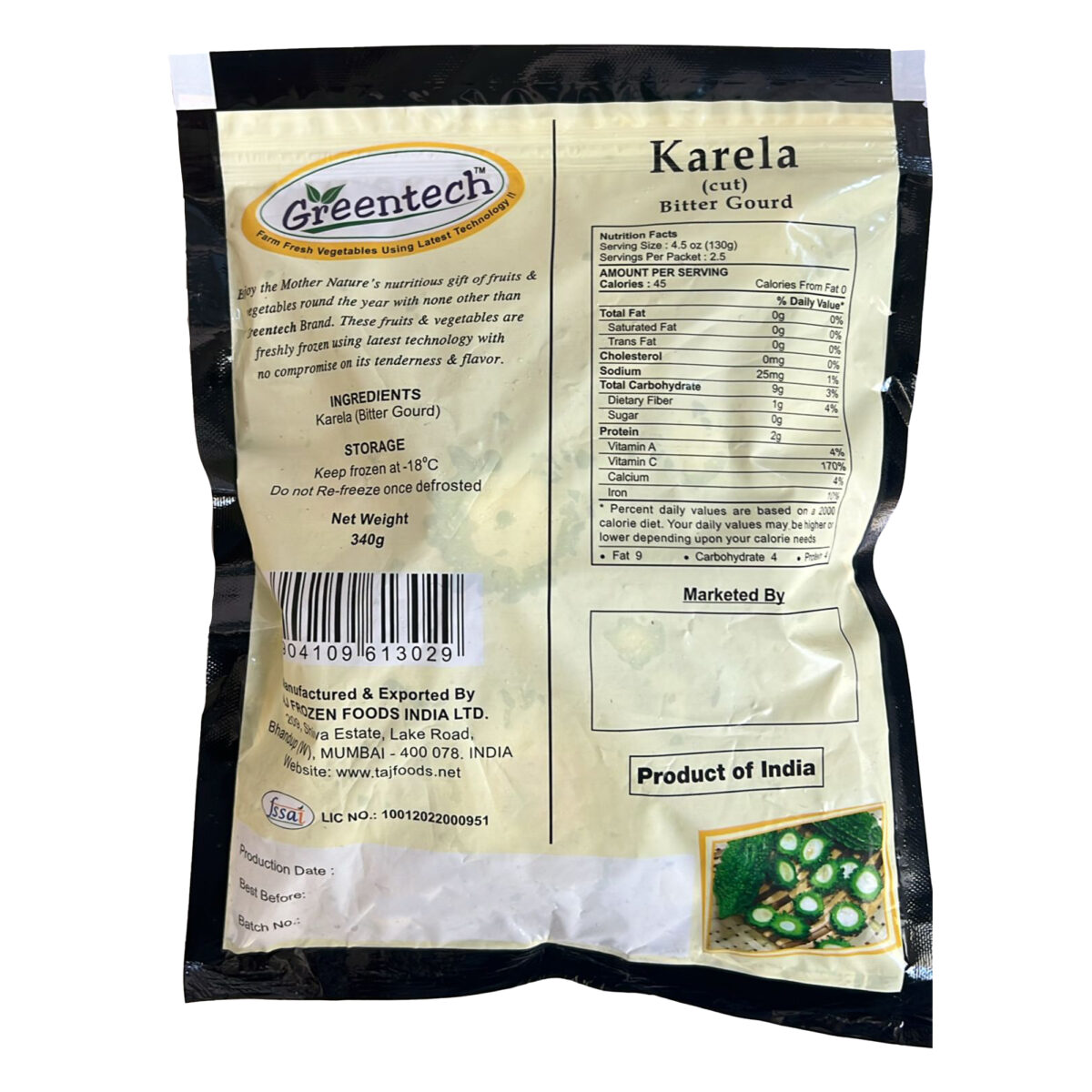 Karela (Bitter Gourd) Cut 340g - Image 3