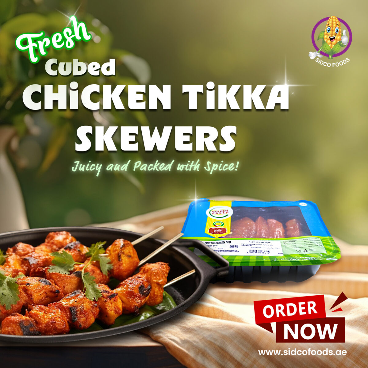 Fresh Cubed Chicken Tikka Skewers (2 Skewers) - Image 5